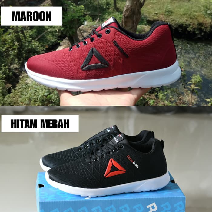 Sepatu Sport Pria Reebok SpeedLux Running Sneakers Hitam Abu Abu