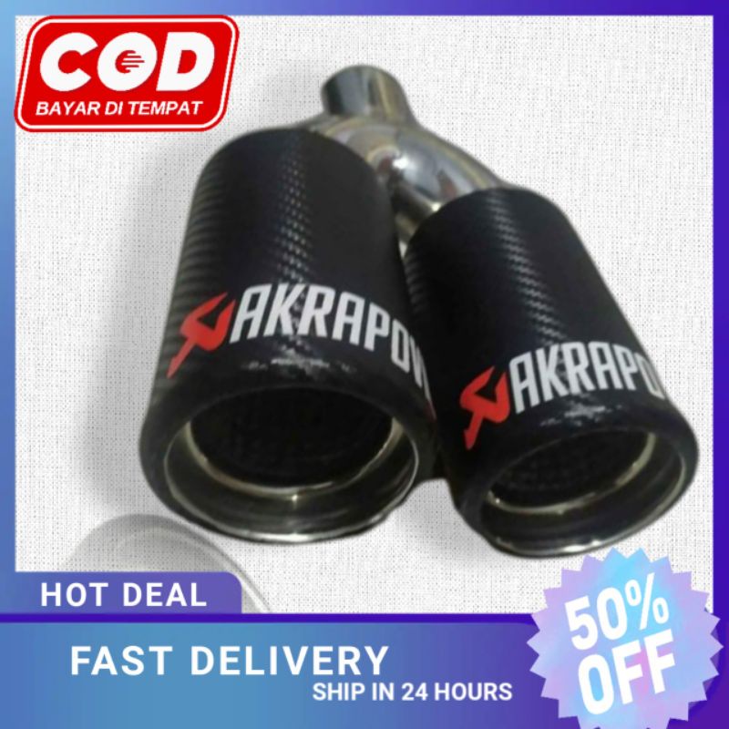 Knalpot mobil cabang 2 suara bas bulat