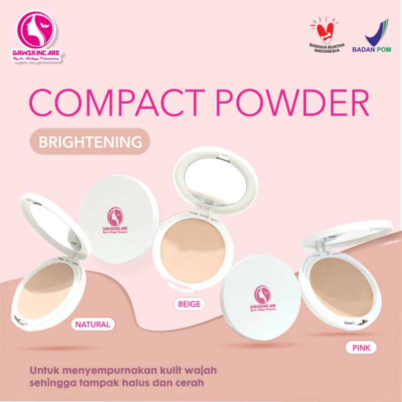 DRW Skincare Bedak Padat Glowing Natural Beige Pink Compact Powder By dr. Wahyu Triasmara