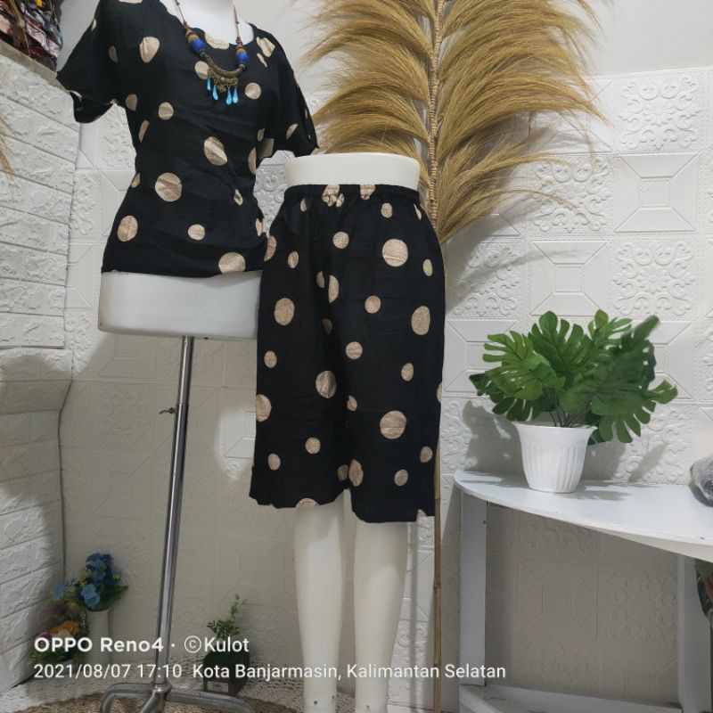 zahra.al.gifari/setelan celana pendek bali murah Banjarmasin/setcel kulot laris/cod.bayar dintempat