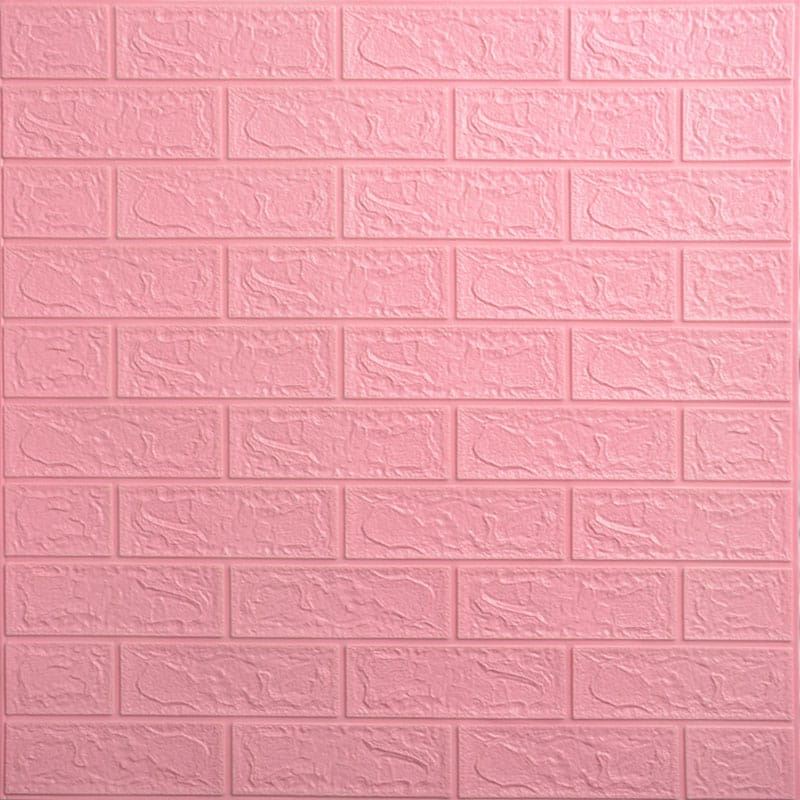 PROMO !! Bisa COD Wallpaper Sticker 3D Foam Anti Air Wallfoam Dinding Rumah Berkualitas(Seri A) Bata-PINK SOFT