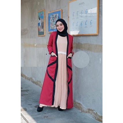 HOPYLOVY Gamis Abaya Wanita Maxi Dress Freya Bahan Natalia Crepe