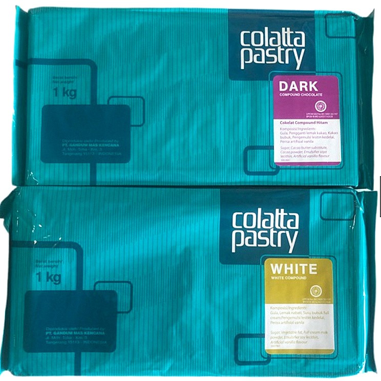 

COLATTA PASTRY 1 Kg - DARK & WHITE CHOCOLATE COMPOUND - COKLAT BLOK 1Kg