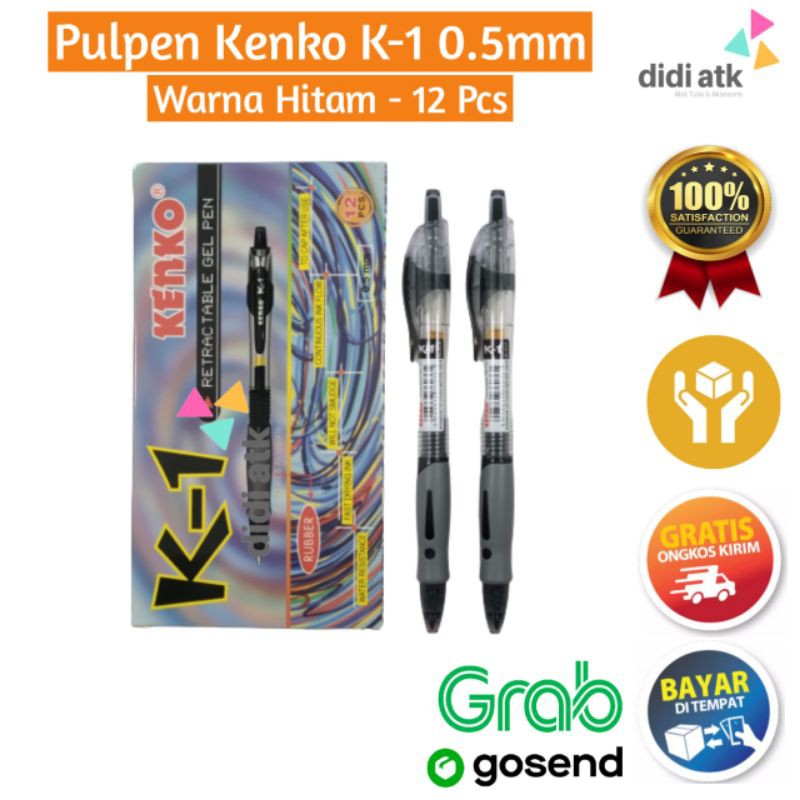 

Pulpen Gel Kenko K-1 Warna Hitam 0.5mm 1 Pak Isi 12 Pcs
