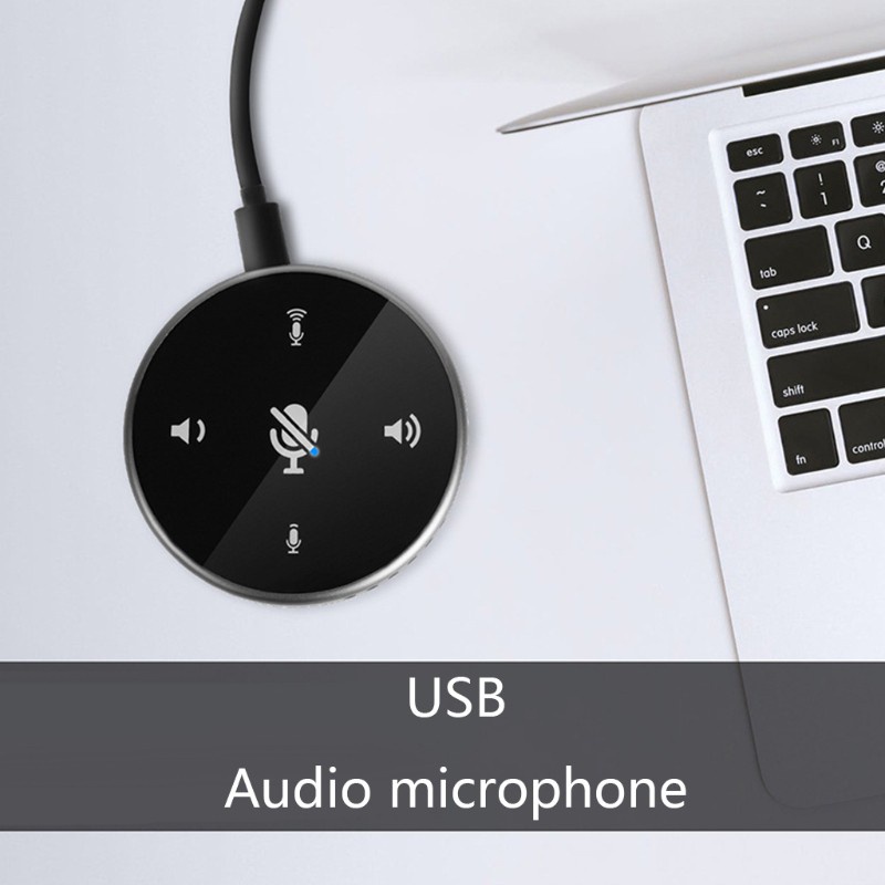 Mikrofon Konferensi Usb Omni-Direction Audio Speakerphone Pickup Sensor Sentuh Tombol Ke Mute Volume Untuk Streaming