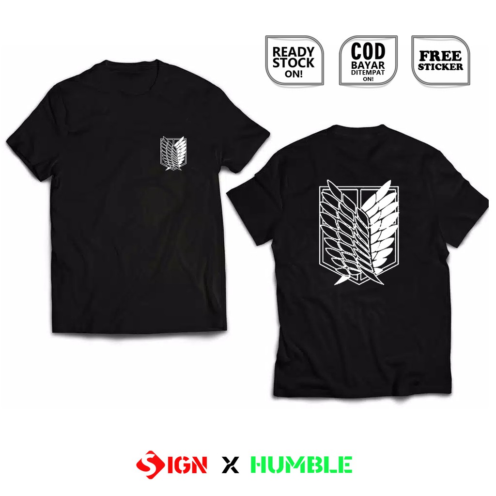 Kaos ATTACK ON TITAN SHINGEKI NO KYOJIN SNK SCOUTING LEGION PASUKAN EREN YEAGER MIKASA ACKERMAN ARMY