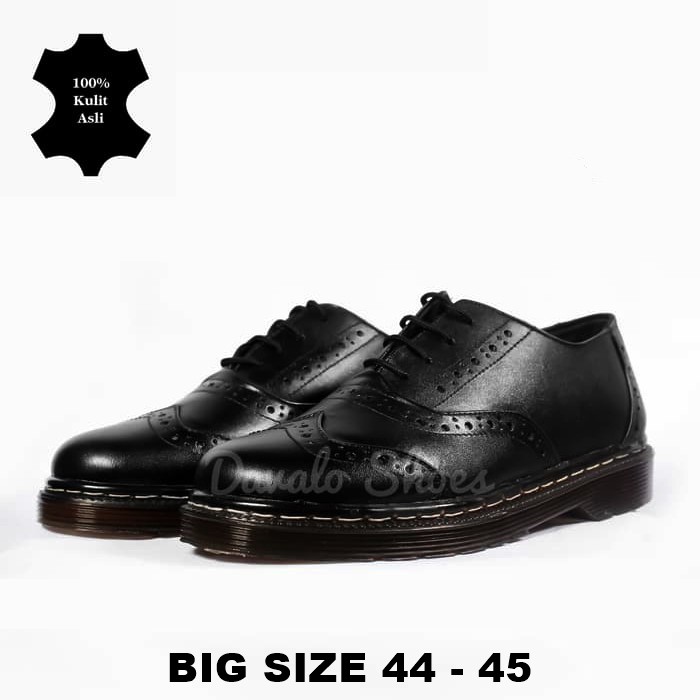 BIG SIZE 44-45 Sepatu Pantofel Pria Sepatu Kulit Asli Low Boots