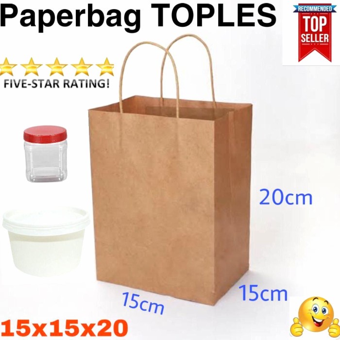 

(Paperbag TOPLES)15x15x20 tas kertas paperbowl/food box/take away