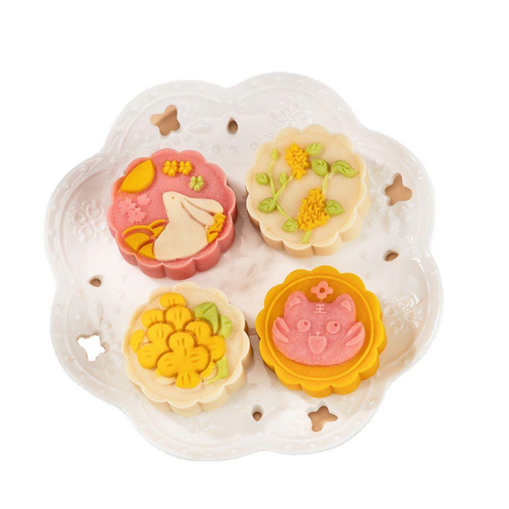 [Elegan] Cetakan Mooncake Lucu Untuk Memanggang Kue Kacang Plum Blossom Hand Press|Cetakan Kue Mangkok