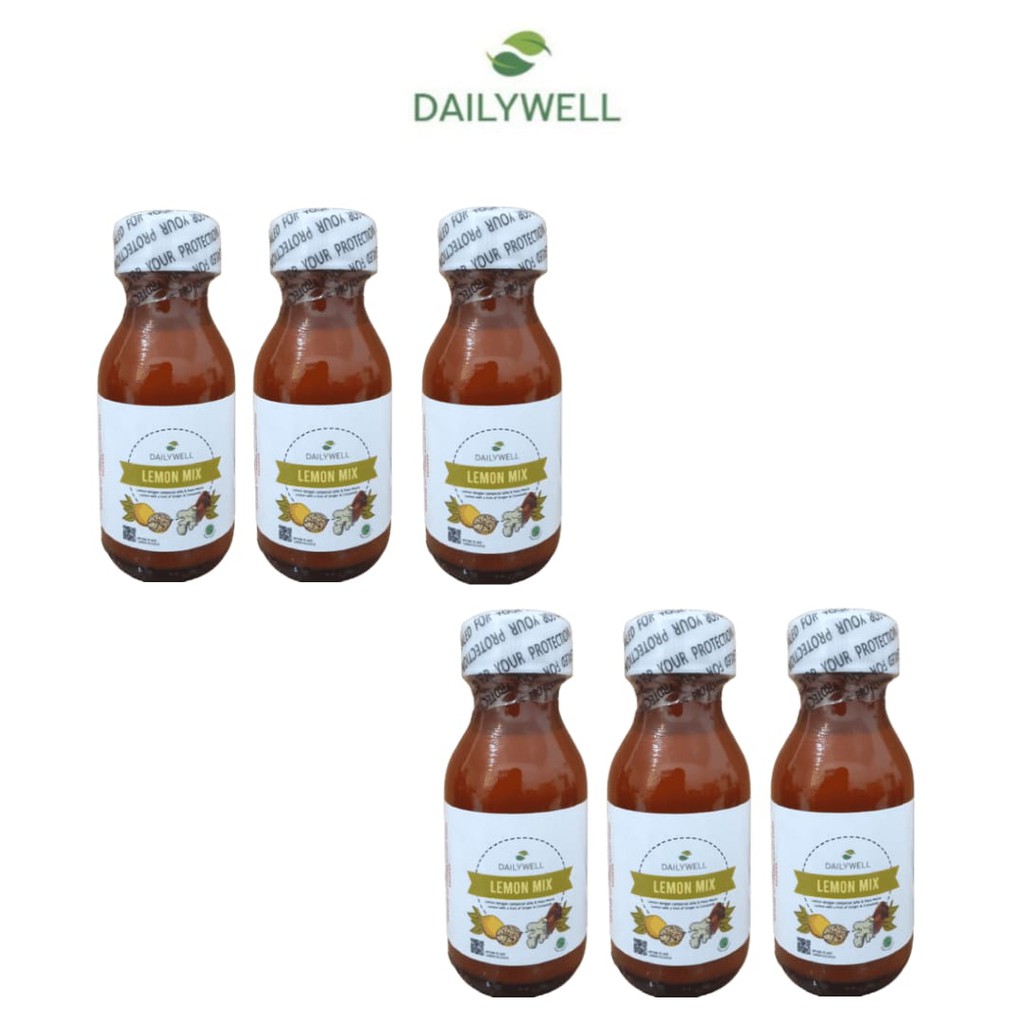 

BUNDLING 6 BOTOL DAILY SHOT LEMON MIX 60ML I HERBAL SLIMMING DETOX I MINUMAN DETOX