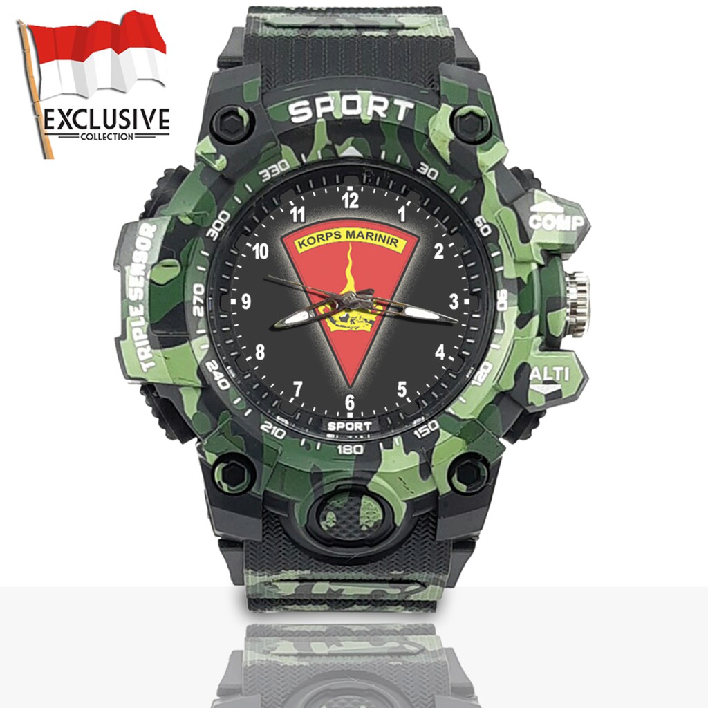 (Exclusive) Jam Tangan MARINIR - TNI Loreng Army | Motif 2