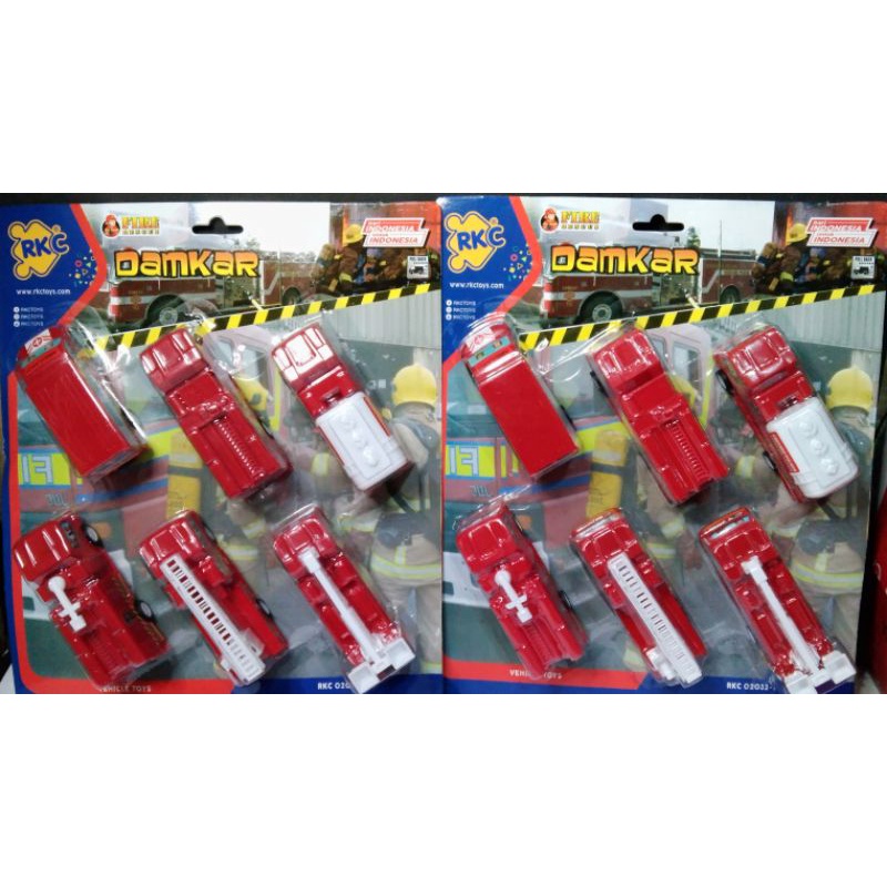 Mainan Mobil Pemadam Damkar Isi 6 Pcs (RKC  02032-1 )