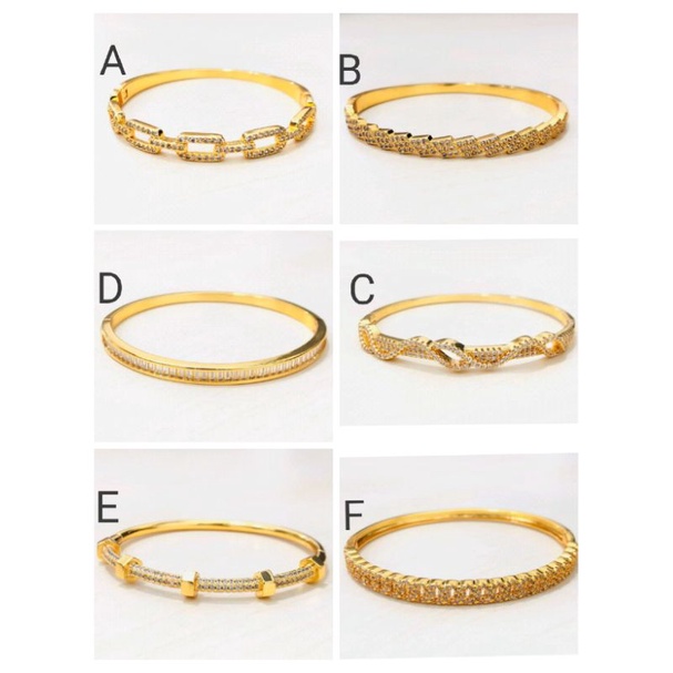 Mamk236. Gelang xuping wanita lapis emas dgn mata zircon murah terlaris