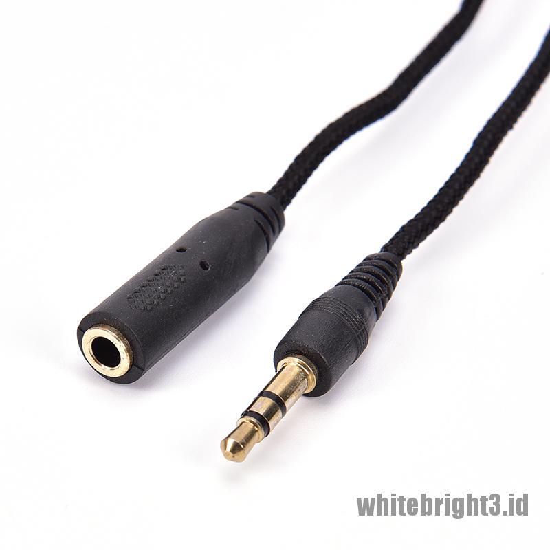 &lt; White3 &gt; Kabel Extension Headphone / EarPhone jack 3.5MM M / F Super Rendah