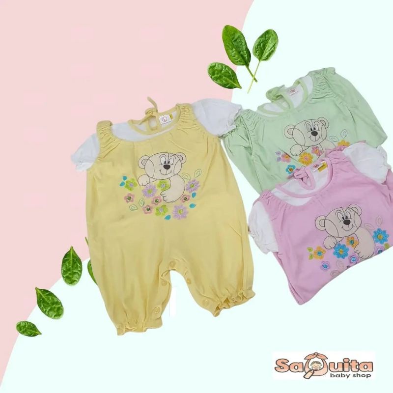 Jumsuit Bayi Perempuan - Jumsuit Pendek Bayi Perempuan - Baju Monyetan Bayi Lucu