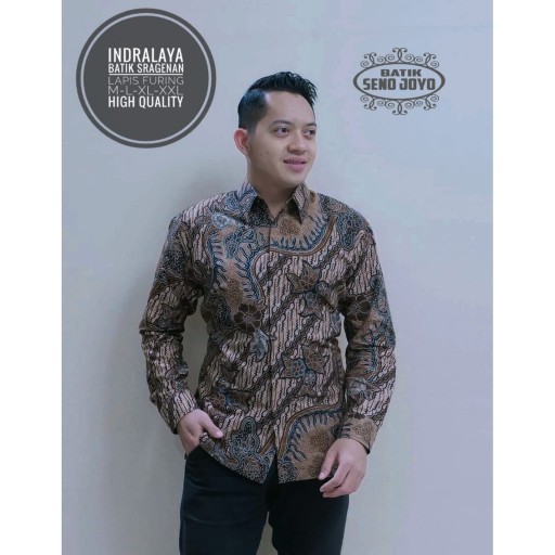 Indralaya Kemeja Batik Pria Full Furing Bahan Katun Sragenan