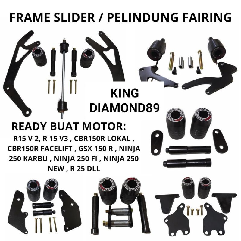 Frame slider Agna pelindung Fering Agna R15 V2,R15 V3,CBR 150R,GSX 150 R,Ninja 250