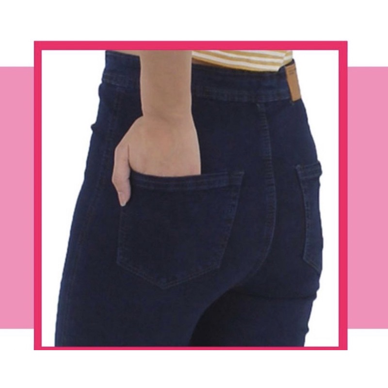 CELANA JEANS HIGH WAIST ONE BUTTON // CELANA JEANS HIGHWAIST KANCING SATU POLOS