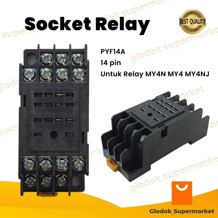 Socket Relay MY4 14 Pin Soket Riley MY4N 14p PYF14A