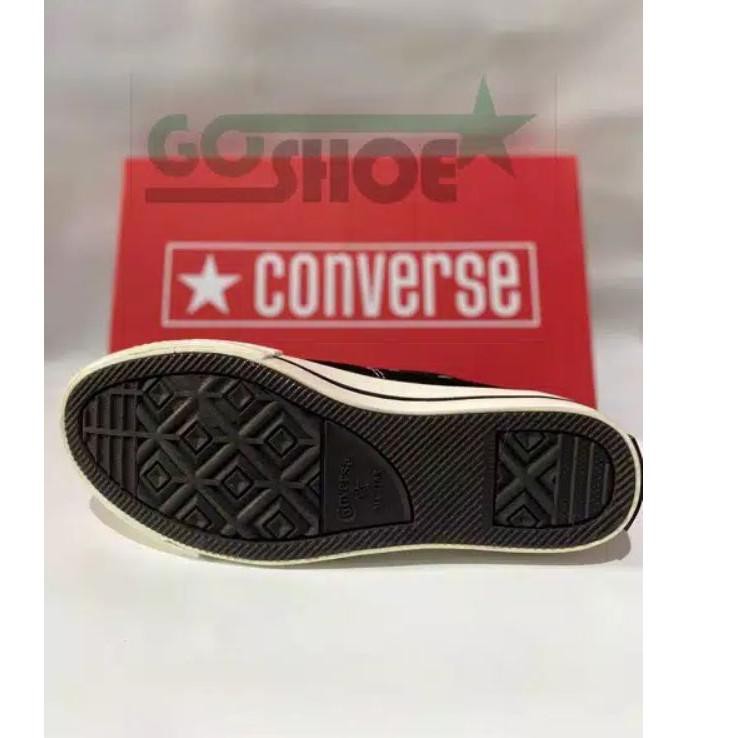 BQ-165 (PREMIUM) CONVERSE 70S HIGH BLACK WHITE PREMIUM BNIB SEPATU SEKOLAH BorongBarang ♤