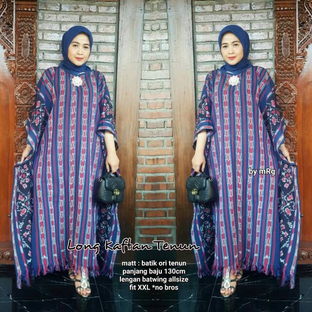 Long Kaftan Tenun / Long Batik Model Kaftan Tenun Ori Murah