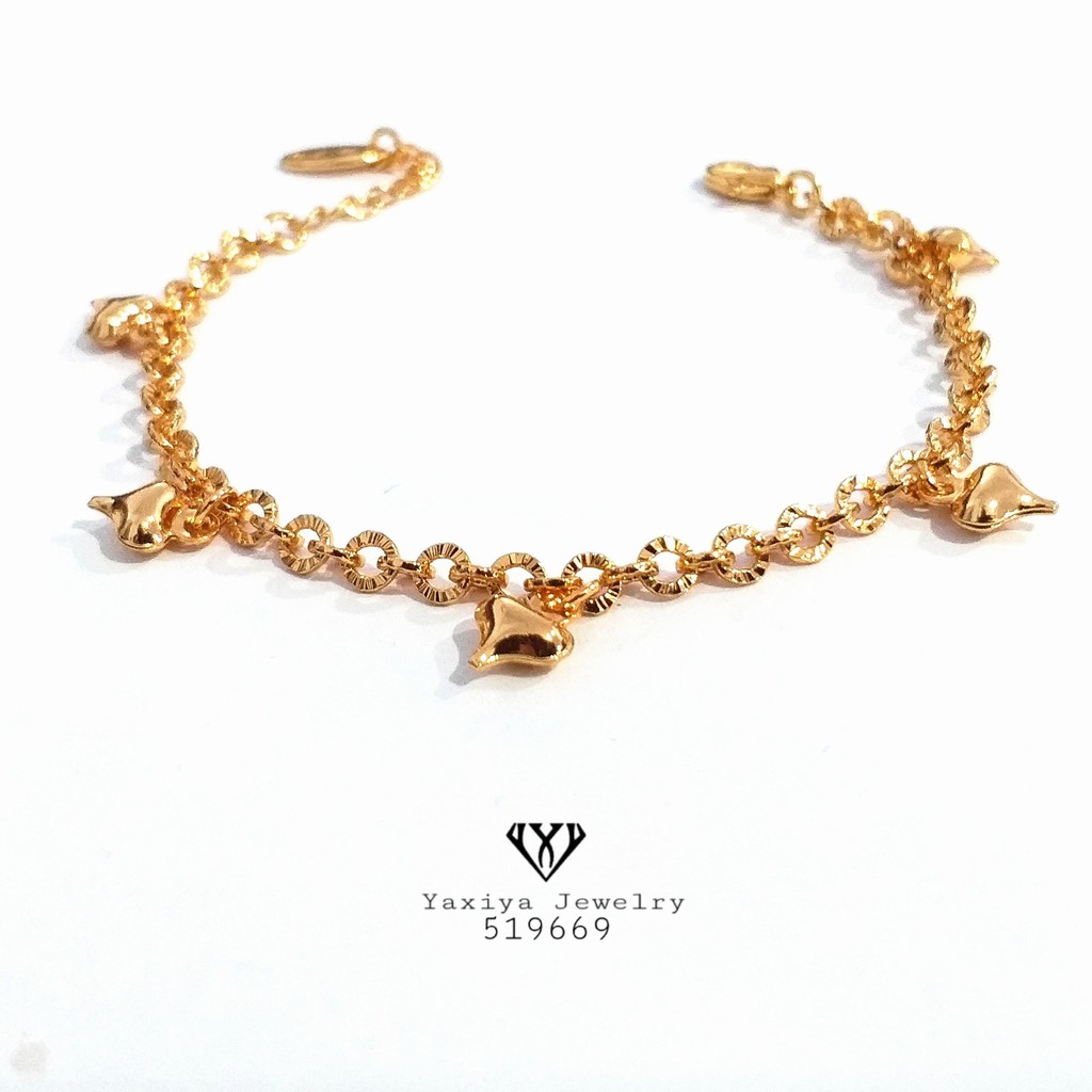 

Gelang jurai tangan (anak) love perhiasan imitasi lapis emas 18K yaxiya 548