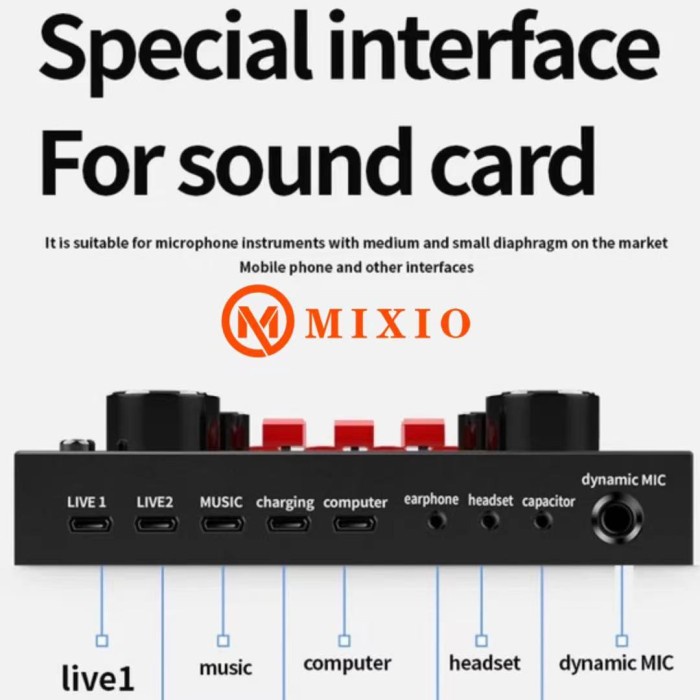 V8S MIXIO PREMIUM Live Streaming Sound Adapter Phone Laptop Microphone