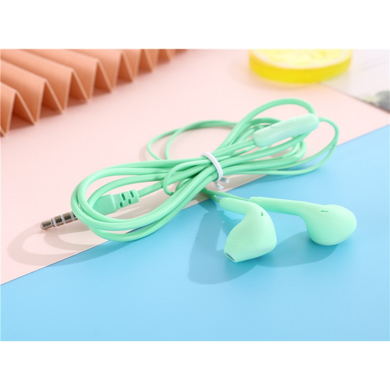 HANDSFREE EARPHONE H05 MACARON DOVE EXTRA BASS LIVE-UNIVERSAL MIC - NEW HEADSET U19 JACK AUDIO 3.5MM