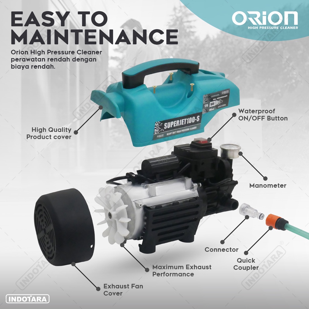 Alat steam cuci motor &amp; mobil Jet Cleaner - Orion SUPERJET100S Silent (Tidak Berisik)