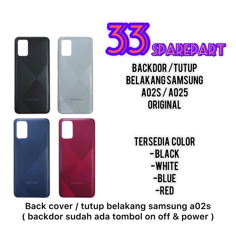 BACKDOR / TUTUP BELAKANG SAMSUNG A02S / A025 / A025F ORIGINAL