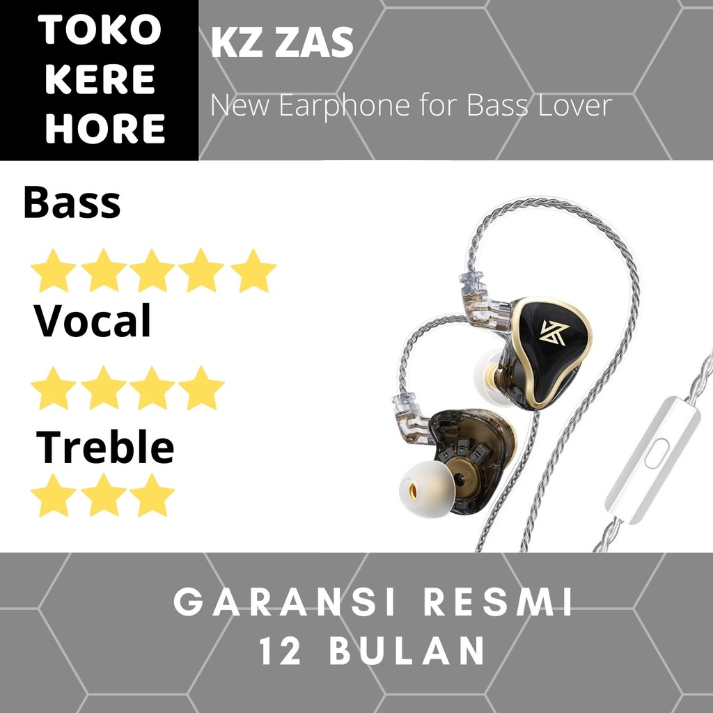 KZ ZAS Multi Driver Hybrid Earphone for Basshead with MIC