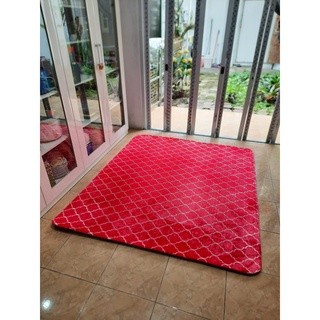 Karpet Busa FONIX Malaysia Bulu Super Lembut Anti Slip 100 X 150 Minimalis F158 CHERRY-1