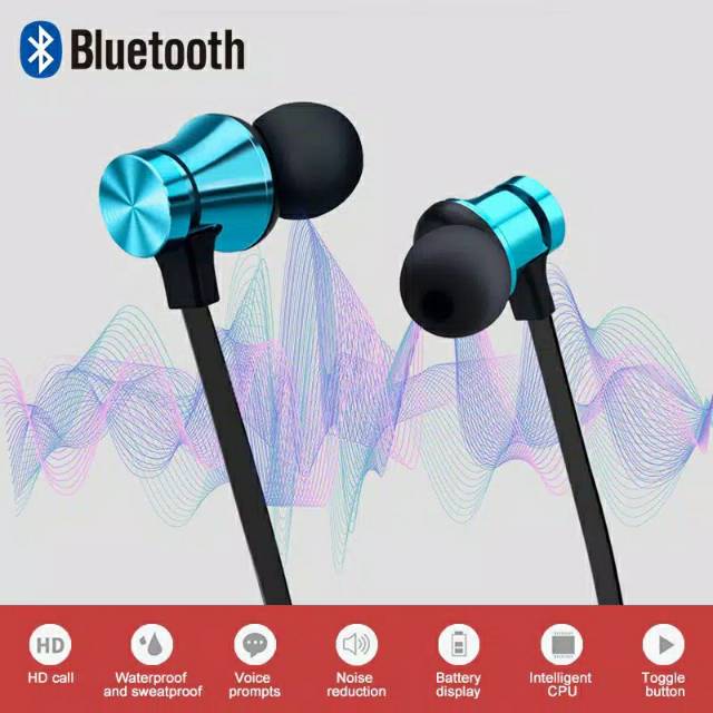 Earphone headset bluetooth super bass