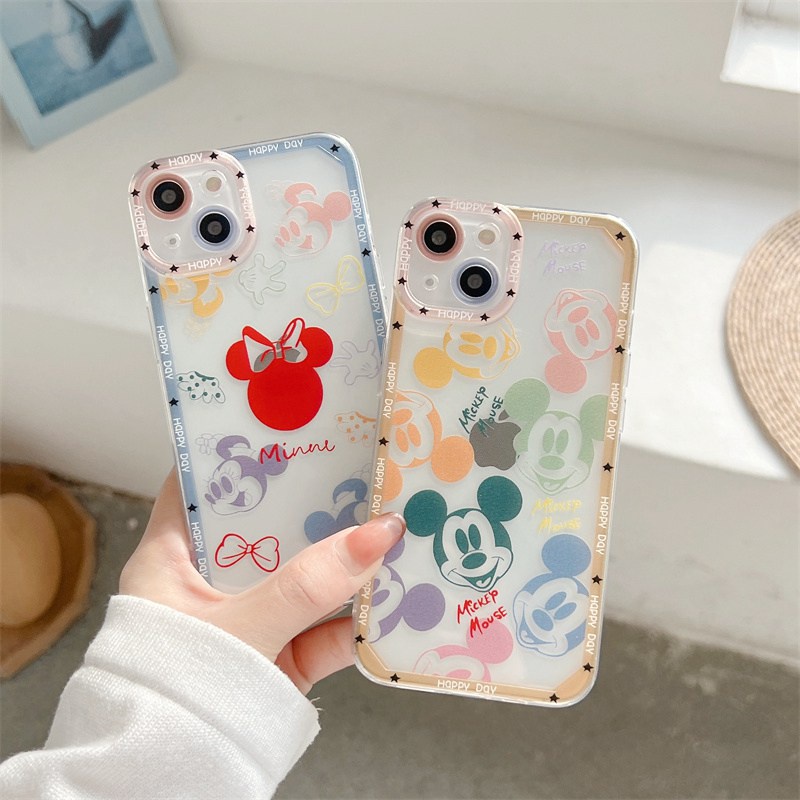 Angel Eyes Couple Mickey Minnie Soft Back Case Redmi 8 8A 9 9A 9C 9T 10 Prime Redmi Note 8 9 10 Pro Huawei Nova 7 9 P30 P40 P50 Mate 30 40 Pro Casing Cover Lucu