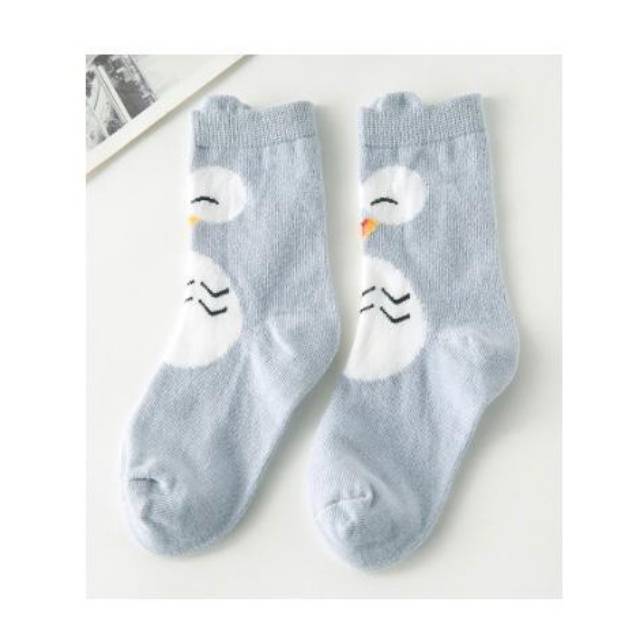 Kaos Kaki Anak 4 5 6 Tahun Kids Grey Owl Socks