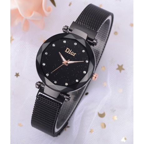 Jam Tangan Wanita permata Magnet Mata Satu Case Rosegold Ready 4 Warna D427