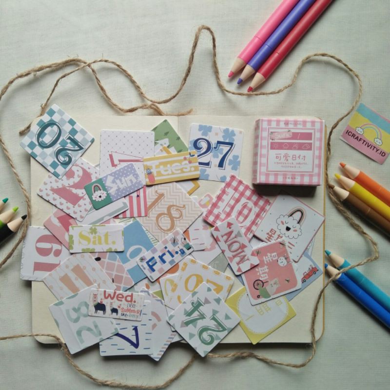 

Sticker Deco Box Desain Tanggal dan Hari/stiker untuk jurnal