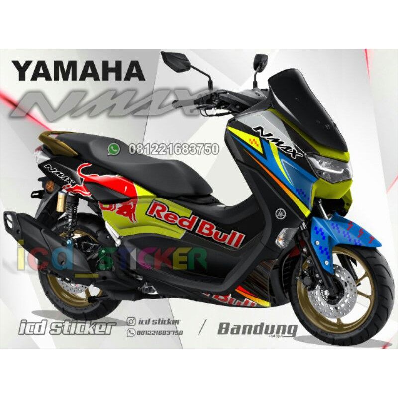 stiker nmax full body stiker motif red bull