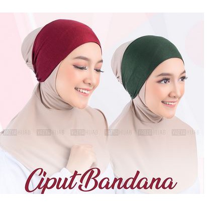Ciput Bandana Karet Jilbab Spandek Zoya/ ciput pita/ciput bandana basic/inner bandana