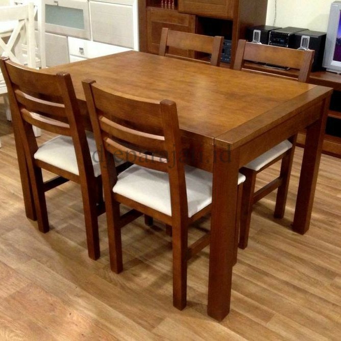 meja makan set 4 kursi minimalis - meja makan jati minimalis - kursi makan jati minimalis