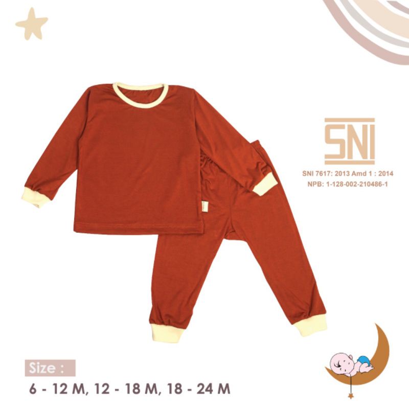 SNI MOONS Stelan Oblong Panjang Polos Moons Stelan Baju Panjang/ Stelan Baju Anak