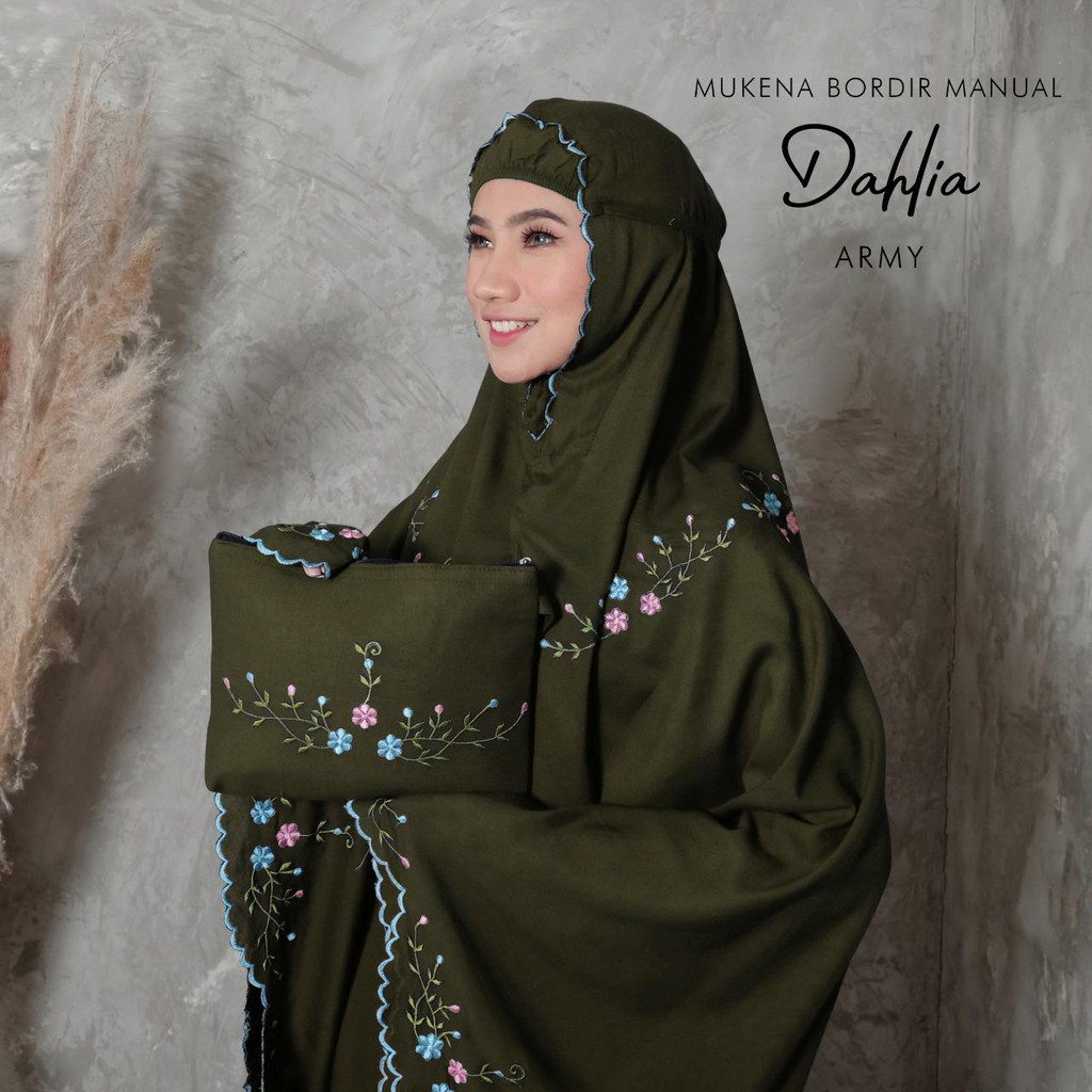 MUKENA BALI TASIK - MUKENA DEWASA BORDIR DAHLIA