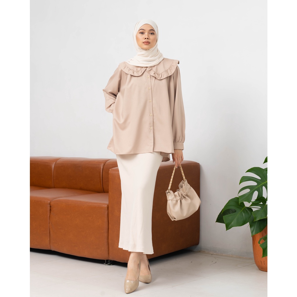 KEMEJA BLOUSE RUFFLE LIZA KATUN SHAKILA DAILY OFFICE SHIRT PREMIUM B406 CO