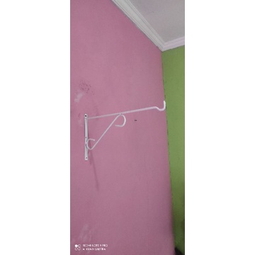 gantungan sangkar burung murai batu warna putih//gantungan besi tempel dinding