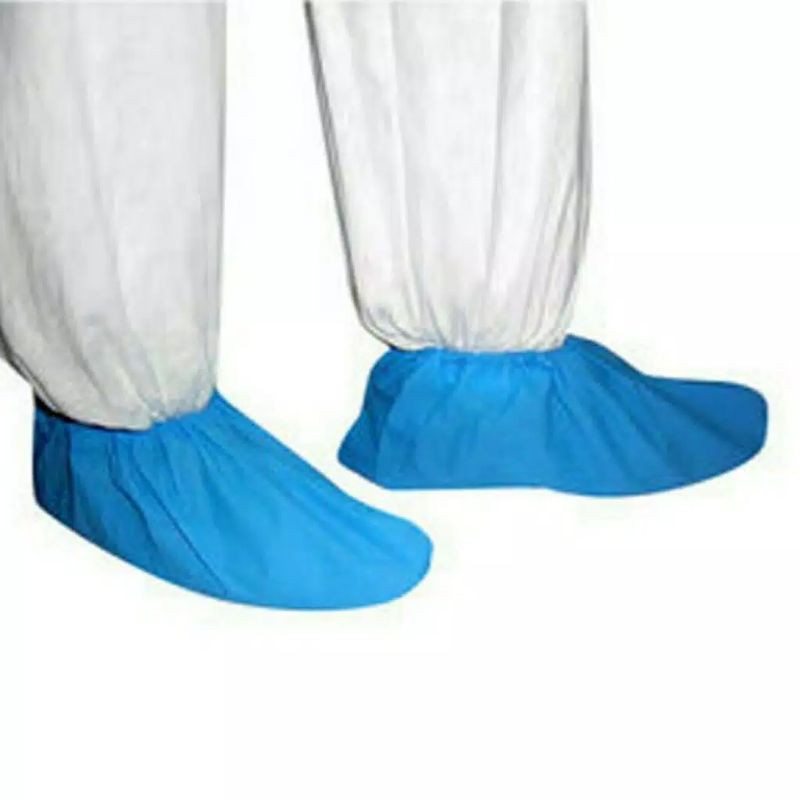 Disposable Shoe Shoes Cover Non Woven Spun Bond Spounbond Sepatu Medis Sekali Pakai PUTIH HIJAU BIRU-5