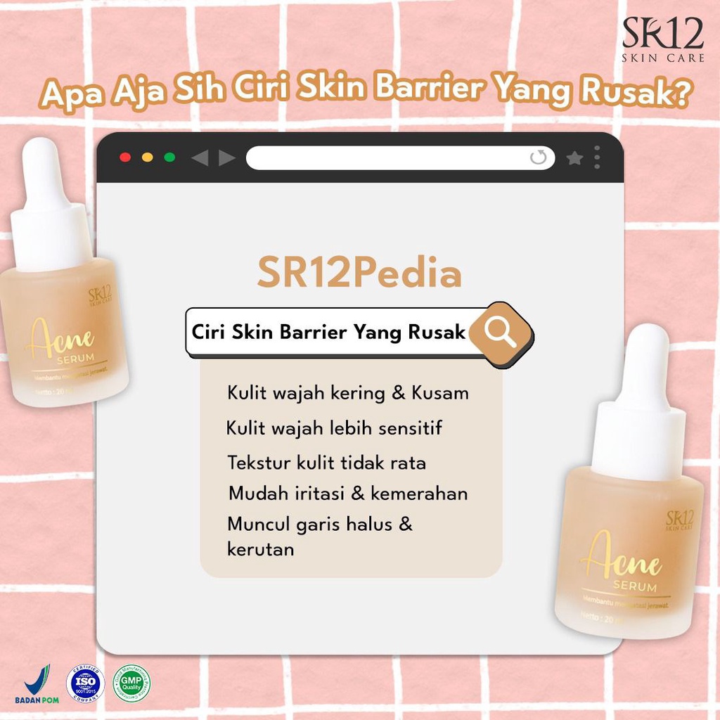 SERUM JERAWAT BPOM AMPUH..!! ACNE SERUM SR12 / OBAT PENGHILANG JERAWAT / SERUM RADANG JERAWAT