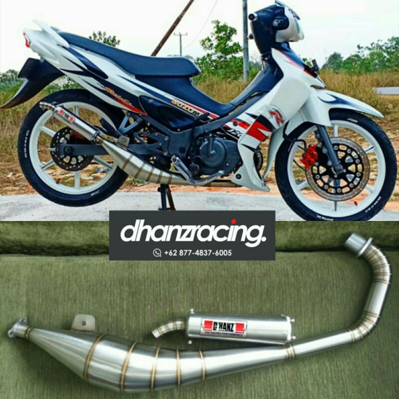 Knalpot satria 2 tak hiu DHANZ RACING PERFORMANCE full stainless