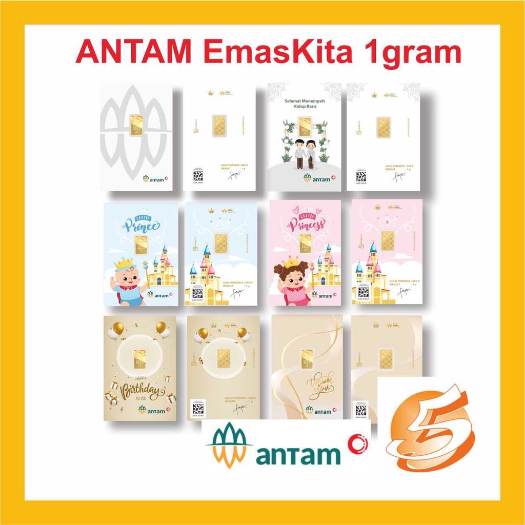 Emas Logam Mulia 1 Gram Micro Gold Emas Kita Antam Hartadinata Edisi Birthday Baby Laki Perempuan Ni