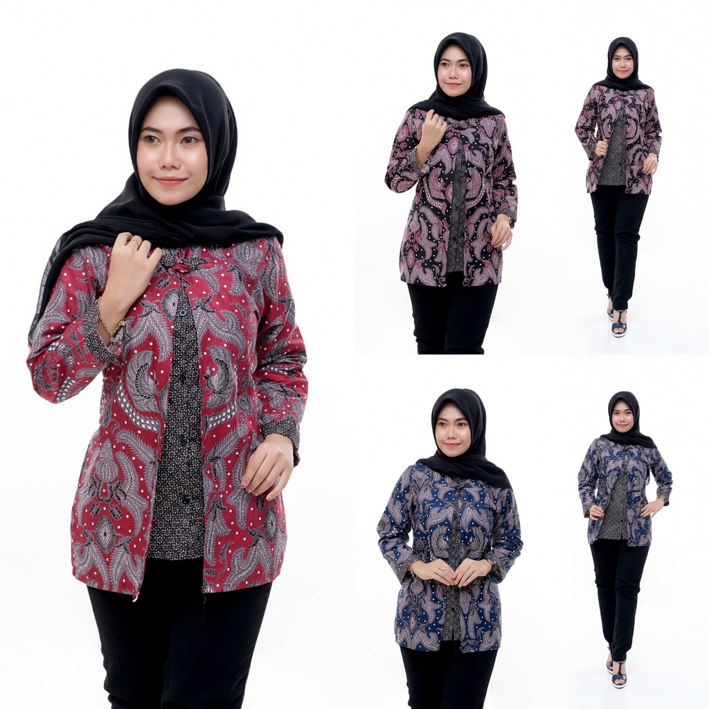 ATASAN BOLERO BATIK MOTIF AYAM KATE LENGAN PANJANG