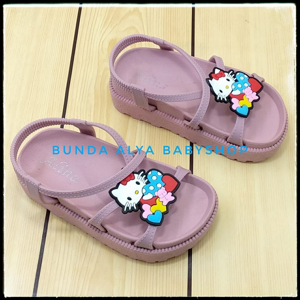 Sandal Anak Perempuan Jelly Usia 2 3 4 5 6 7 Tahun PINK - Sandal Anak Cewek Heels Tali Size 24 - 35 Karet Anti Licin